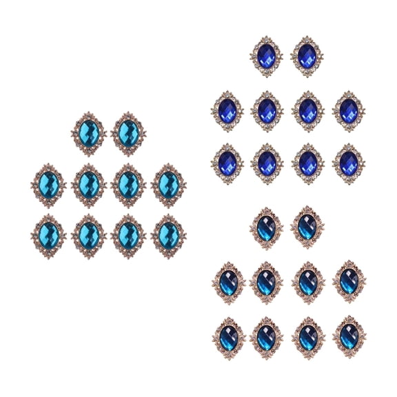 30 Pieces DIY Flat Back Buttons Handcrafts Dress Decor Button Embellishments Dark Blue