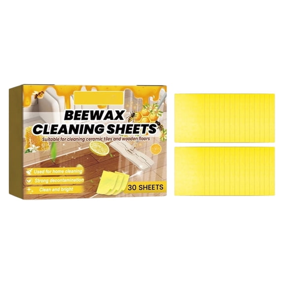 30 Pieces Floor Cleaning Tablets, Multi-Surface Cleaner, Floor Cleaning Tablets Sheets, Water Soluble Floor Cleaner for Mopping, Hardwood, Laminate Floors, Wall Tiles, Glass,Yellow