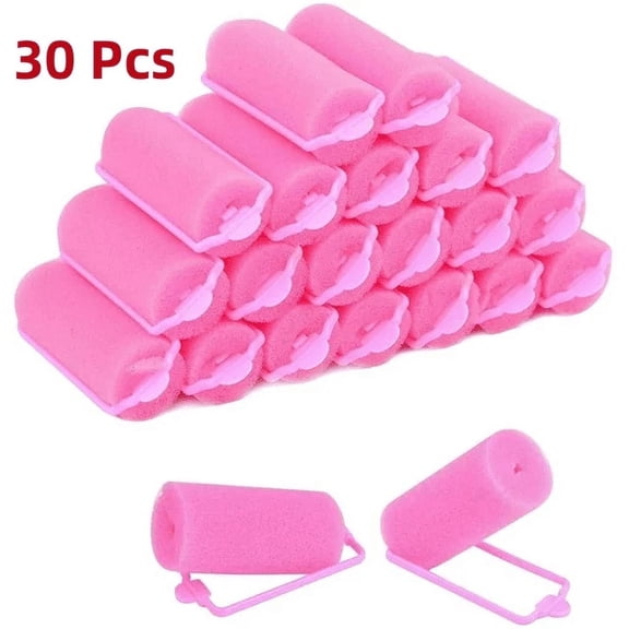30 Pieces Foam Sponge Hair Rollers, Soft Sleeping Hair Curler Flexible Hair Styling Sponge Curler, for Hair Styling (0.98 inch/ 2.5 cm, Pink)