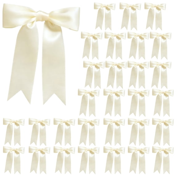 30 Pieces Gift Wrap Bows Premium Satin Ribbon Bows 5.9x4.9'' Inch Craft Bows for Gift Wrapping DIY Treat Bags Holiday Gifts Bag Party Decorations, Wedding Decor Christmas Birthday Presents
