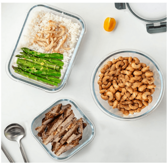 30 Pieces Glass Food Storage Containers Set, Glass Meal Prep Containers Set with Snap Locking Lids, Airtight lunch Containers for Microwave, Oven, Freezer & Dishwasher,Gray