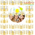 thumbnail image 1 of 30 Pieces Golden King Crowns (6 Style), MSDADA Gold Foil Paper, Party Crown Hat Cap for Birthday,Celebration Baby Shower,Photo Props,New Year and Wedding Anniversary, 1 of 7
