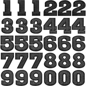 30 Pieces Iron on Numbers Patches, Numbers 0-9 Applique for Clothes, Decorative Repair Patches Sew on Embroidered Applique Patches for Hat, Socks, Jeans, DIY Accessories(1.25 Inches,Gold)