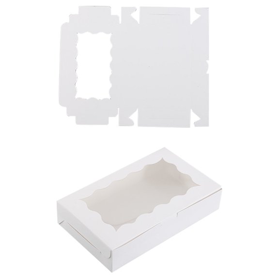 30 Pieces Kraft Bakery Box With Clear Window Pastry Box For Gift Giving (White)