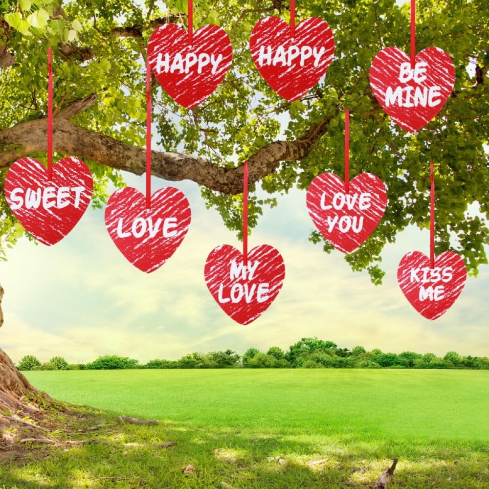 30 Pieces Large Valentine Heart Decoration Valentine's Day Hanging Hearts Lawn for Bridal Shower, Engagement, Anniversary,Wedding Party Decorations