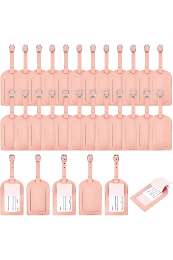 30 Pieces Leather Luggage Tag Women Identifiers Travel Suitcase Tags for Luggage Travel Backpack Bag Wedding Favors Women Men Adults Bulk