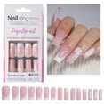 thumbnail image 1 of 30 Pieces Long Square Artificial Nails French Tip Press On Nails Glossy Acrylic False Nails Professional Nails Art, 1 of 4