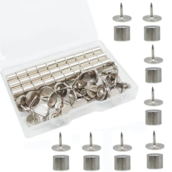 30 Pieces Magnetic Push Pins Magnetacks Magnet Thumb Tacks For Bulleti