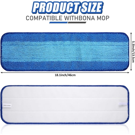 30 Pieces Microfiber Cleaning Pads Compatible with  Mop Reusable 18 Inch Replacement Heads Washable Refills for Floor Cleaning