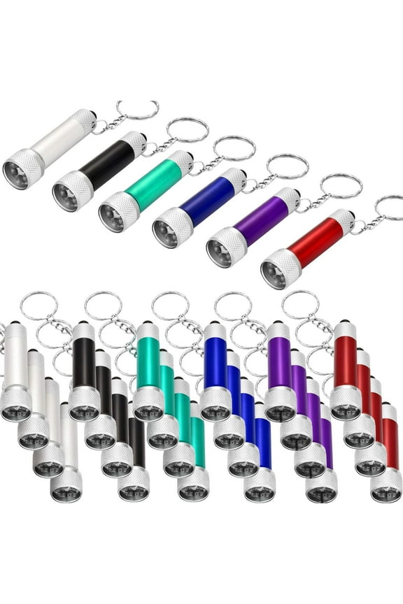 30 Pieces Mini Led Flashlight Keychain Portable 5 Bulb LED Flashlight for Camping Party Favors