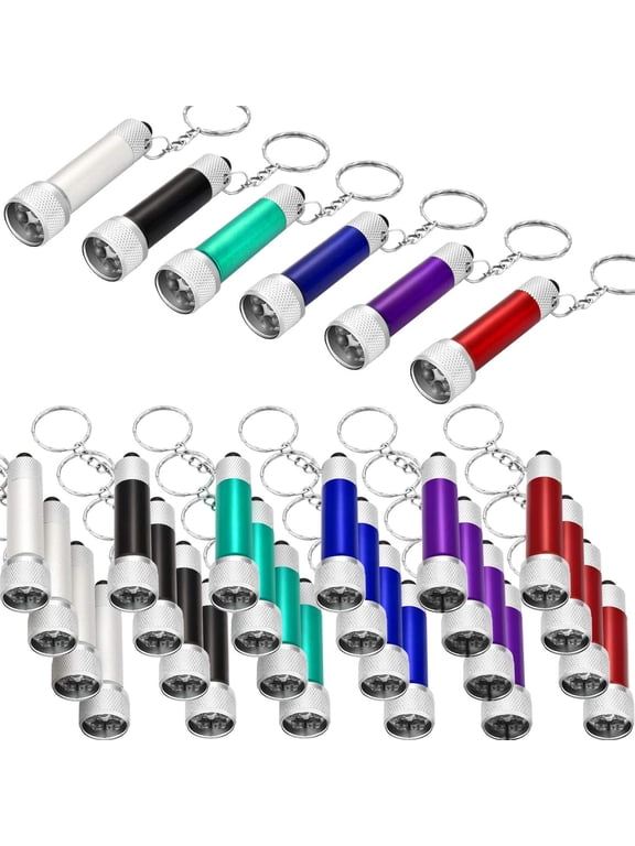 30 Pieces Mini Led Flashlight Keychain Portable 5 Bulb LED Flashlight for Camping Party Favors