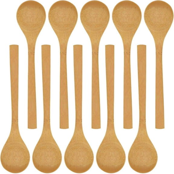 Reusable Solid Bamboo Soup Spoon - Dining Flatware - Kitchen Utensils - 30 pcs