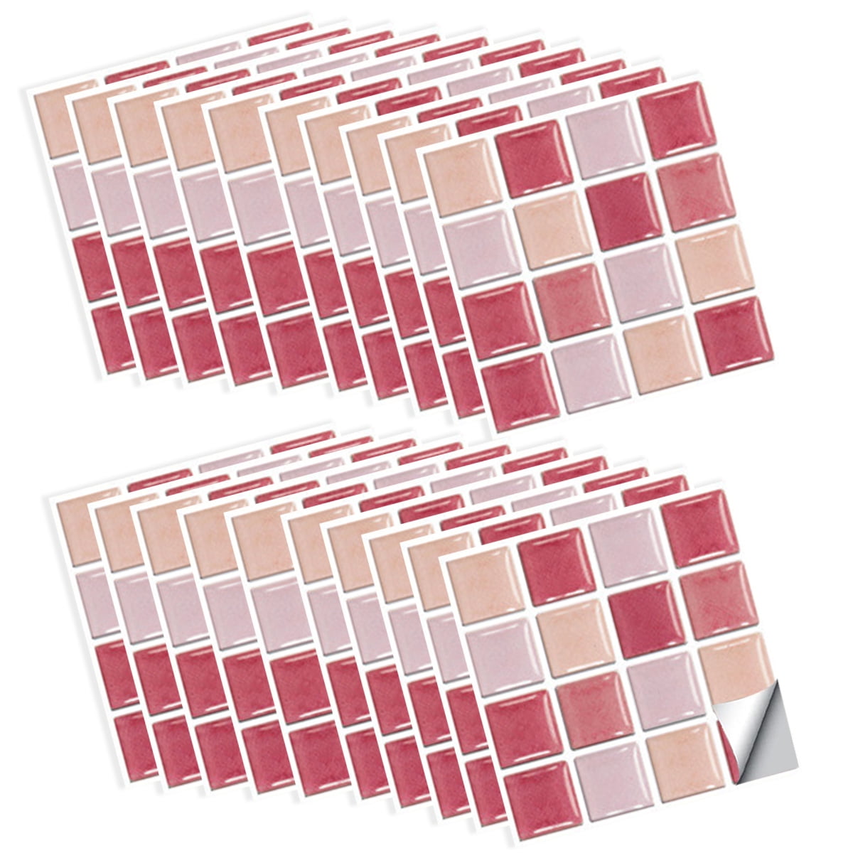 30 Pieces Peel and Stick Self Adhesive Bathroom Wall Tiles Mosaic Tile Decal10x10cm - Style ...