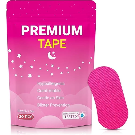 30 Pieces Pink Premium Tape Hypoallergenic Painless Removal Tape, strong Tape Versatile, Suitable for Sleeping, Books, Bowling, Heel