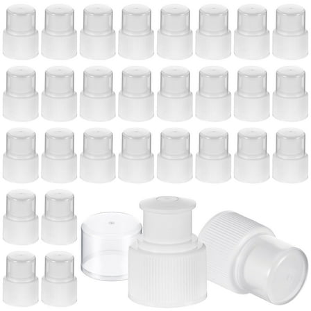 30 Pieces Plastic Push Pull Replacement Caps 28 mm Twisted Sport Bottle Lid Reusable Water Bottle Cap Non Spill Screw Tops for Water Soda, White