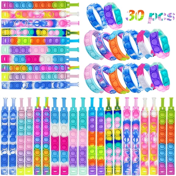 30 Pieces Popular Bracelet Party Favors Fidget Bracelets Birthday Party Favors Kids Gift Bag Fillers Classroom Prizes Toys