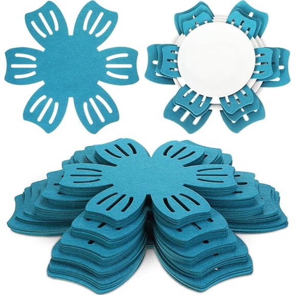 30 Pieces Pot and Pan Protectors 5 Different Size, Max 16" Protector Pads Pot Separators for Stacking Anti Slip Non Woven Pan Dividers Avoid Scratching or Marring When Stacking(Teal)