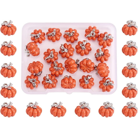 30 Pieces Pumpkin Charms Pendants Thanksgiving Pumpkin Charms Alloy Enamel Charm