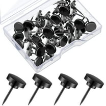 30 Pieces Push Pins, Metal Thumb Tacks for Picture Photo Hanging, Wall Pins for Board Posters Bulletin Maps, Wall Tack for Office Home Decorative (Black)