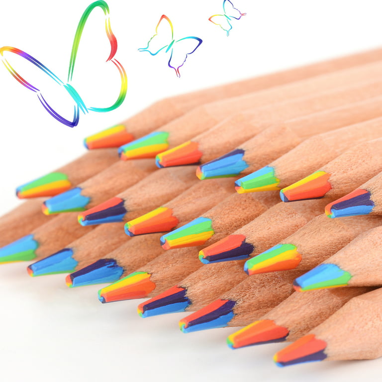 30 Pieces Rainbow Colored Pencils, 7 Color in 1 Pencils for Kids, Assorted  Colors for Drawing Coloring Sketching Pencils For Drawing Stationery, Bulk