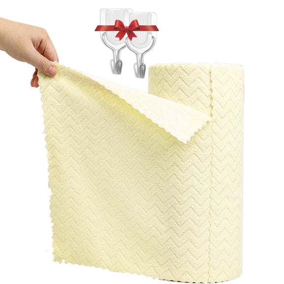 30-Pieces Reusable Microfiber Cleaning, Ultra-Absorbent & Fast-Drying Reusable Paper Towels Roll, Dry/Wet Use for Cars, Wash Cloths, Kitchen Cleaning
