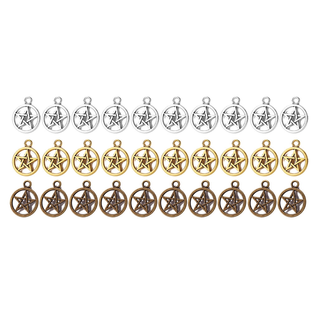 Star For Protection 30 Pieces/Set Magic Pentacle Hexagram Star for Protection Charms 3 ...