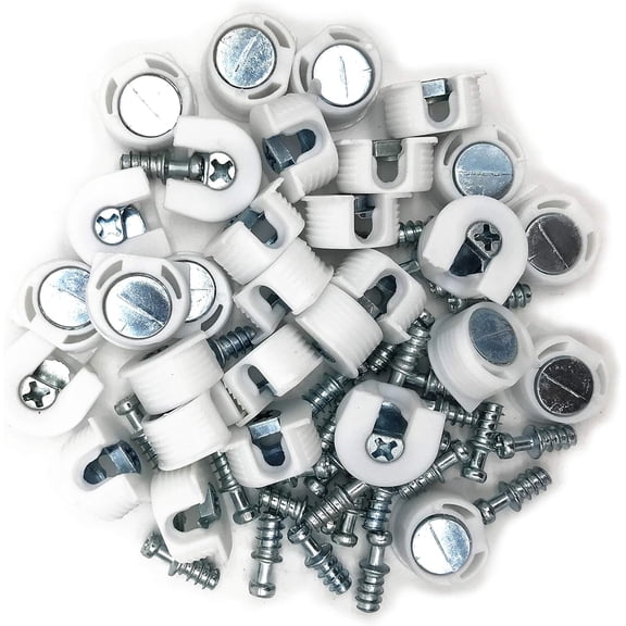 30 Pieces Shelf Support Holder White Pin Peg with Screws