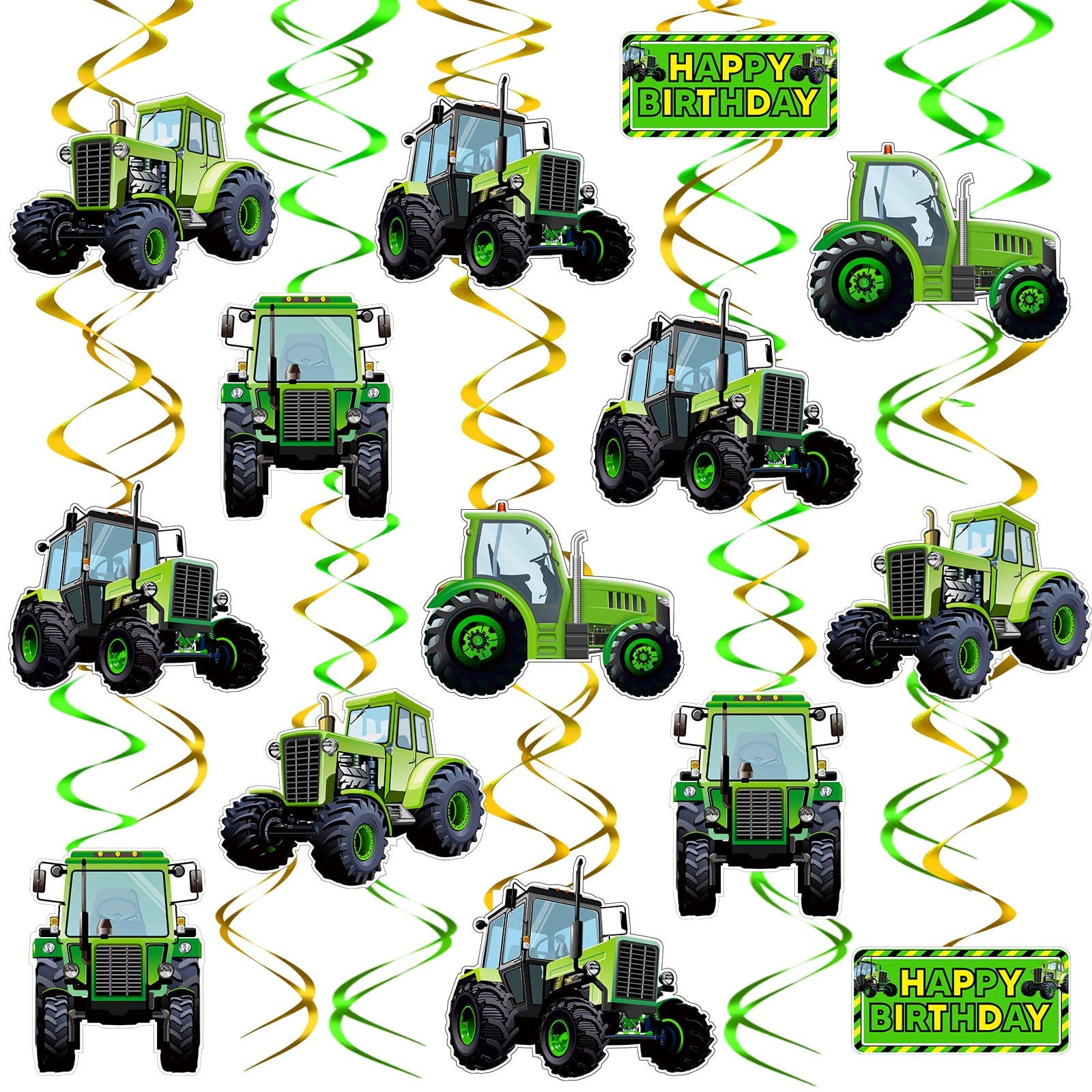 30 Pieces Tractor Party Supplies Tractor Birthday Decorations Green
