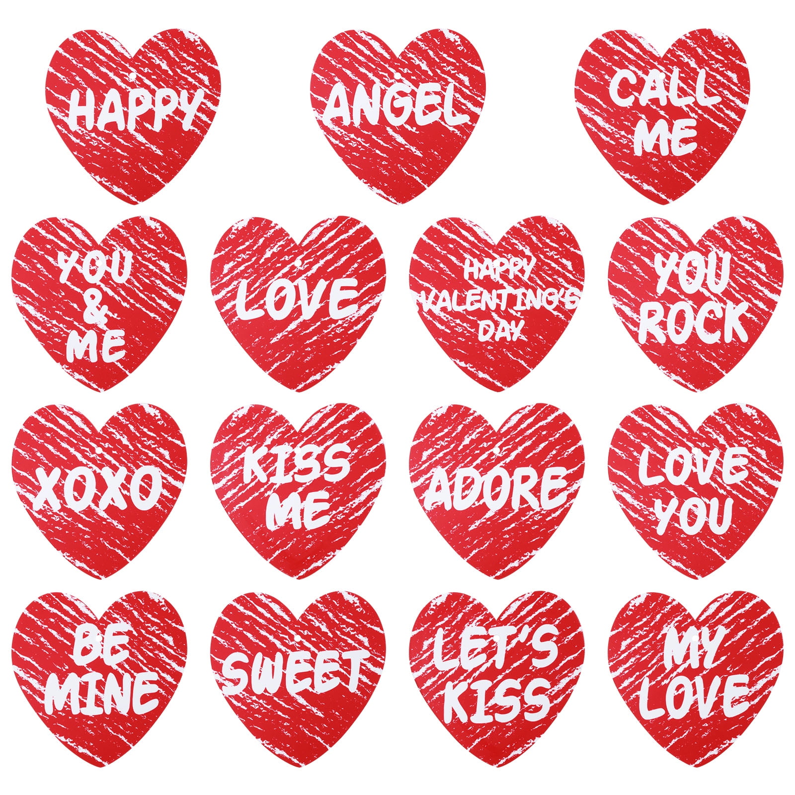30 Pieces Valentine's Day Conversation Heart Ornaments Heart Shaped