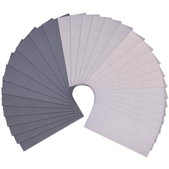 30 Pieces Wet and Dry Sandpaper Fine Grit 2000 3000 5000 7000 10000 High Grit Sanding Paper Sheets Assortment 9 x 3.6 Inches Abrasive Paper for Automotive Sanding Wood Furniture Finishing