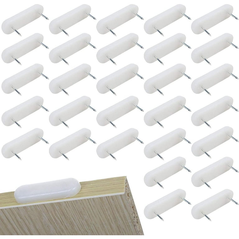 30 Pieces White Plastic Head Double Pins Bed Skirt Holding Pins
