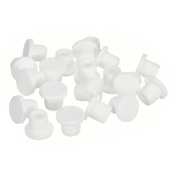 Uxcell 30Pcs White Plug Holes, Waterproof Rubber Button Plug for 0.35" Hole