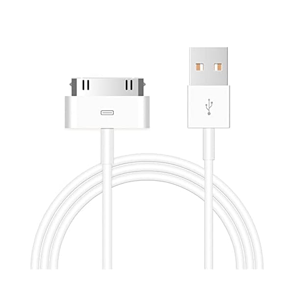 30-Pin Charger Cable Compatible for Old iPhone 4 4S 3GS, Old iPad 1st 2nd 3rd Generation, iPod Classic 1st 2nd 3rd Gen, Touch 4th, iPod Nano 5th 6th Gen, USB Fast Charge & Sync Charging Cord 1-Pack