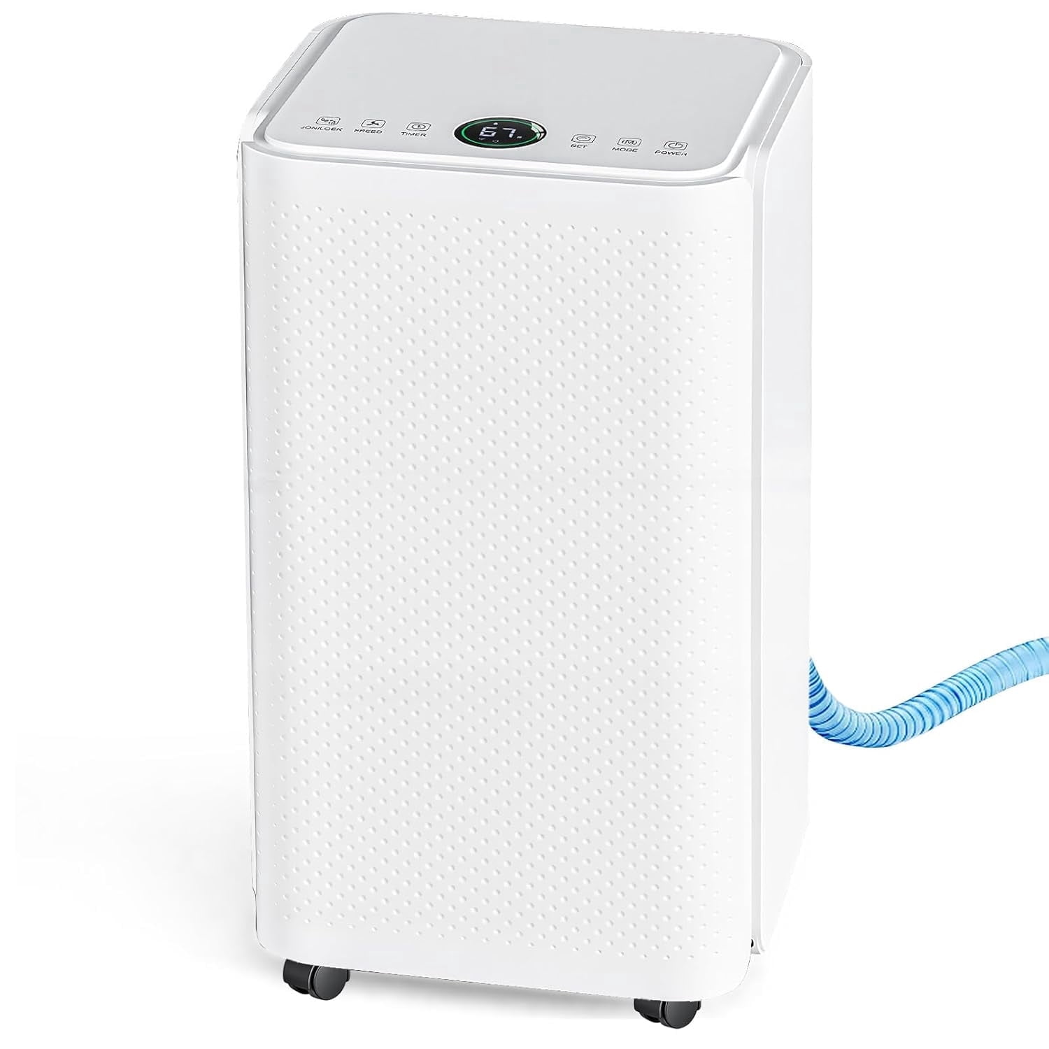 30-Pint Dehumidifier with Drain Hose for 2,000 Sq Ft Basements, 0.53 Gallon Tank, 38dB Quiet Operation, Smart Humidity Control for Whole Home, Bedroom & Bathroom