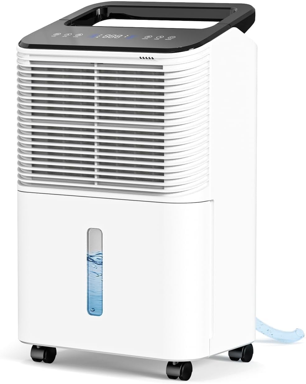 30-Pint High-Capacity Dehumidifier with Auto Shut-Off, Customizable Humidity Settings, and Built-In Timer for Large Rooms and Damp Areas