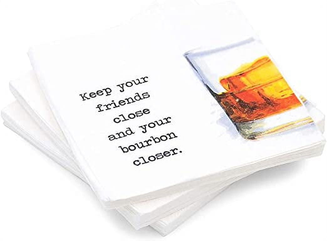 30 Pk, "Hold Your Bourbon Close" 3Ply Paper Party Cocktail Napkins for Bourbon Whiskey Drinkers