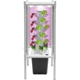 thumbnail image 1 of 30-Plant Hydroponics Tower Vertical Growing System Kit, Indoor Garden Planter Herb Garden with LED Grow Light and Water Pump, Vertical Planter Germination Kit for Herbs, Fruits and Vegetables(Gray）, 1 of 8