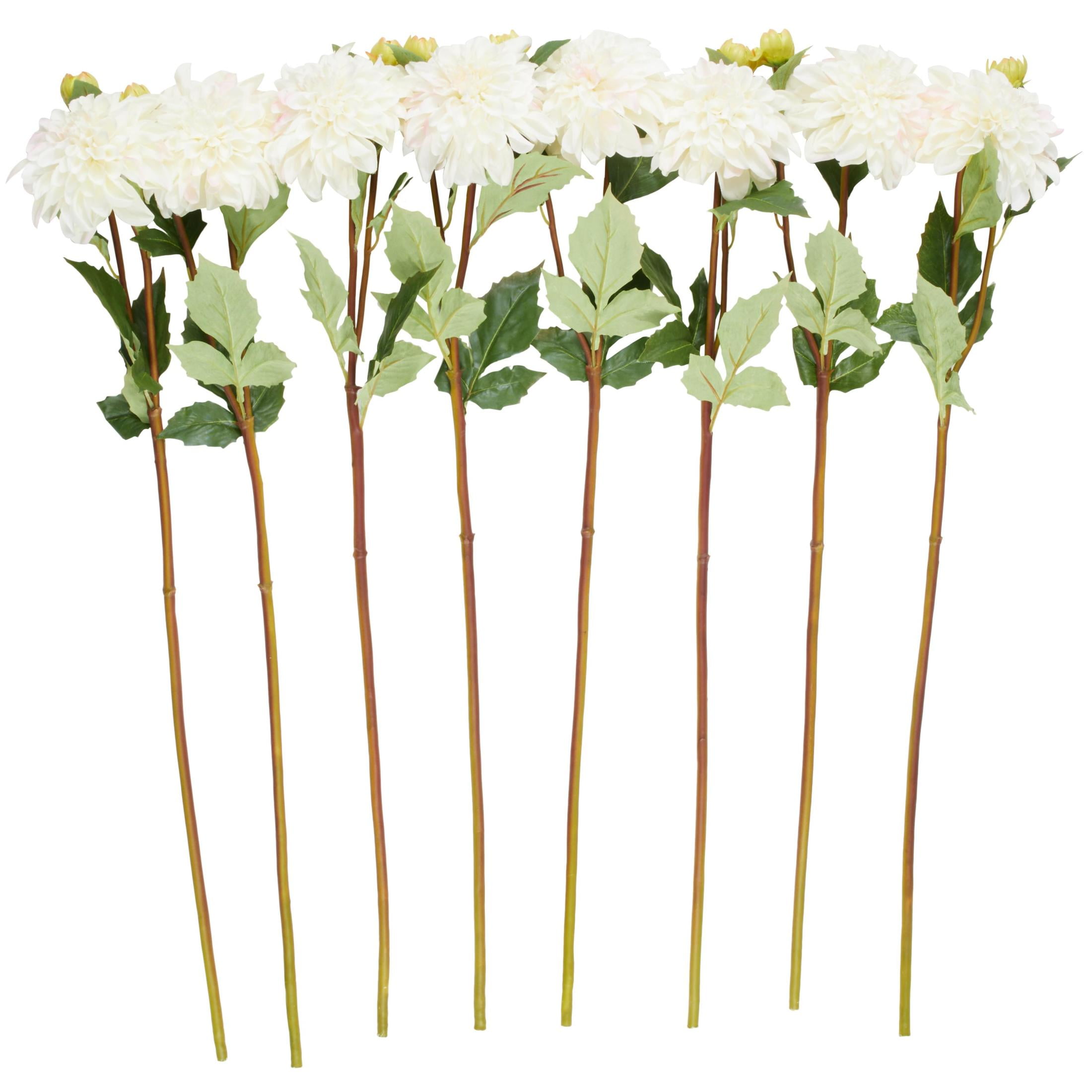 30" Plastic Floral Tall Dahlia Artificial Flower Stem, by DecMode (8 Count)