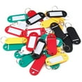 30 Plastic Key Fobs Rings Luggage ID Tags Labels with Name Cards