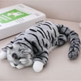 thumbnail image 1 of Up to 30% off Plush Stuffed Fuzzy Electronic Cat, Electric Rolling & Wagging Tail Pet Animal Ornament, Rolling Cats Sleeping On Its Back Cats Simulation Children's Toys, 1 of 6