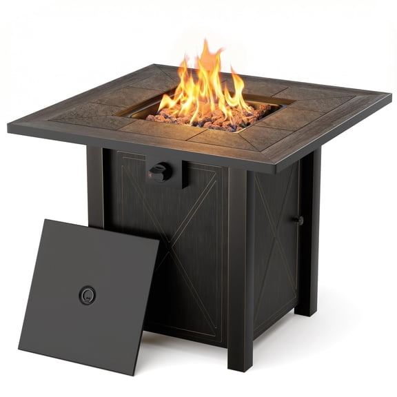 Sierah Style 30" Propane Fire Pit with Premium Ceramic Tabletop, 50000 BTU Powerful Gas Firepit Table ,Outdoor Fire Pit for Dining, Party in Patio