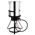 30 QT Aluminum Turkey Deep Fryer Pot, Fish & Seafood Boiler Steamer