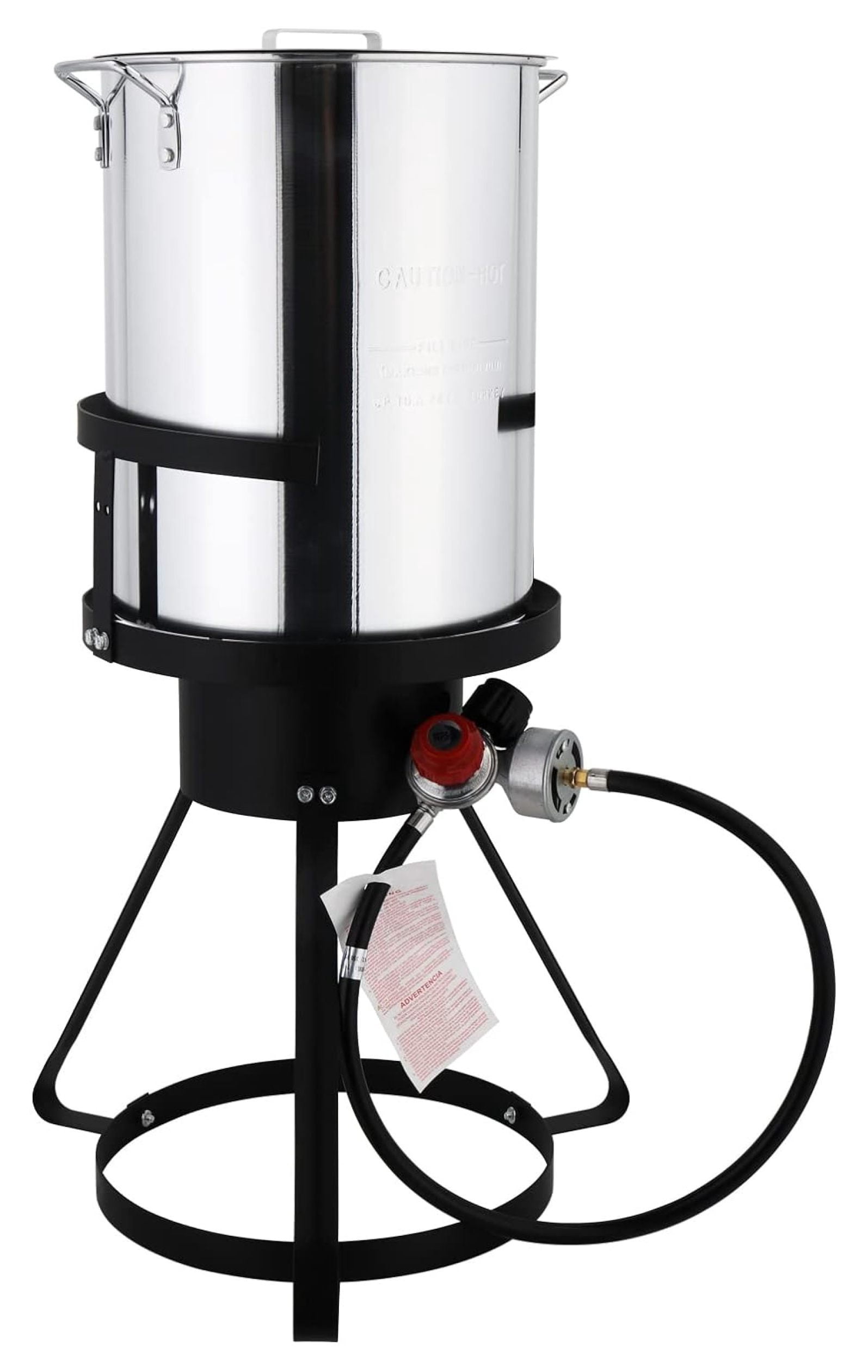 30 QT Aluminum Turkey Deep Fryer Pot, Fish & Seafood Boiler Steamer