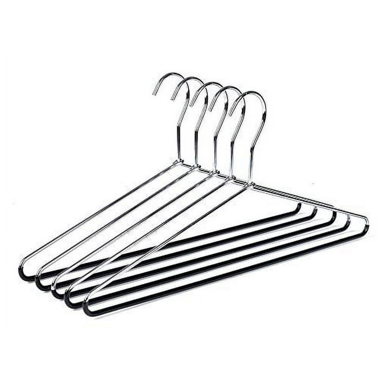 30 Quality Heavy Duty Metal Coat Hangers with Black Rubber Coating