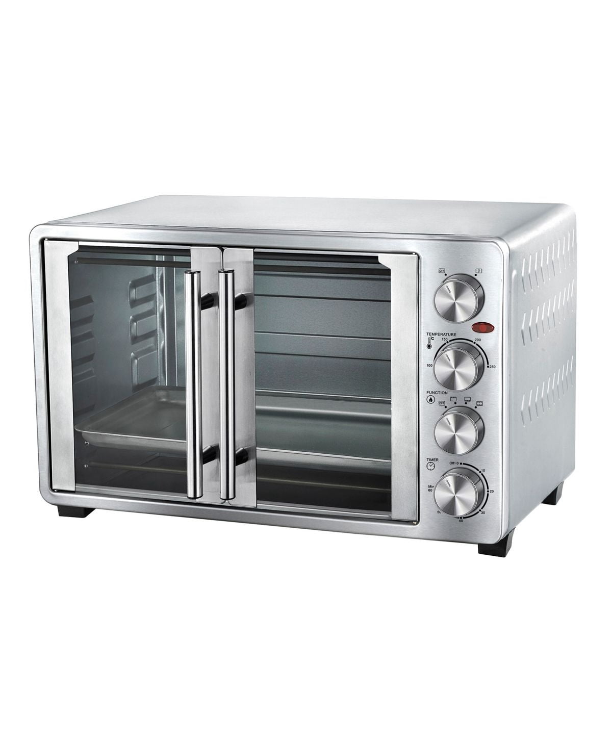 30 Quart French Door Multi-Function Electric Toaster Oven, Countertop Convection Oven with Stainless Steel Heating Elements, Timer with Bell Ring