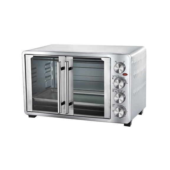 30 Quart French Door Multi-Function Electric Toaster Oven, Countertop Convection Oven with Stainless Steel Heating Elements, Timer with Bell Ring