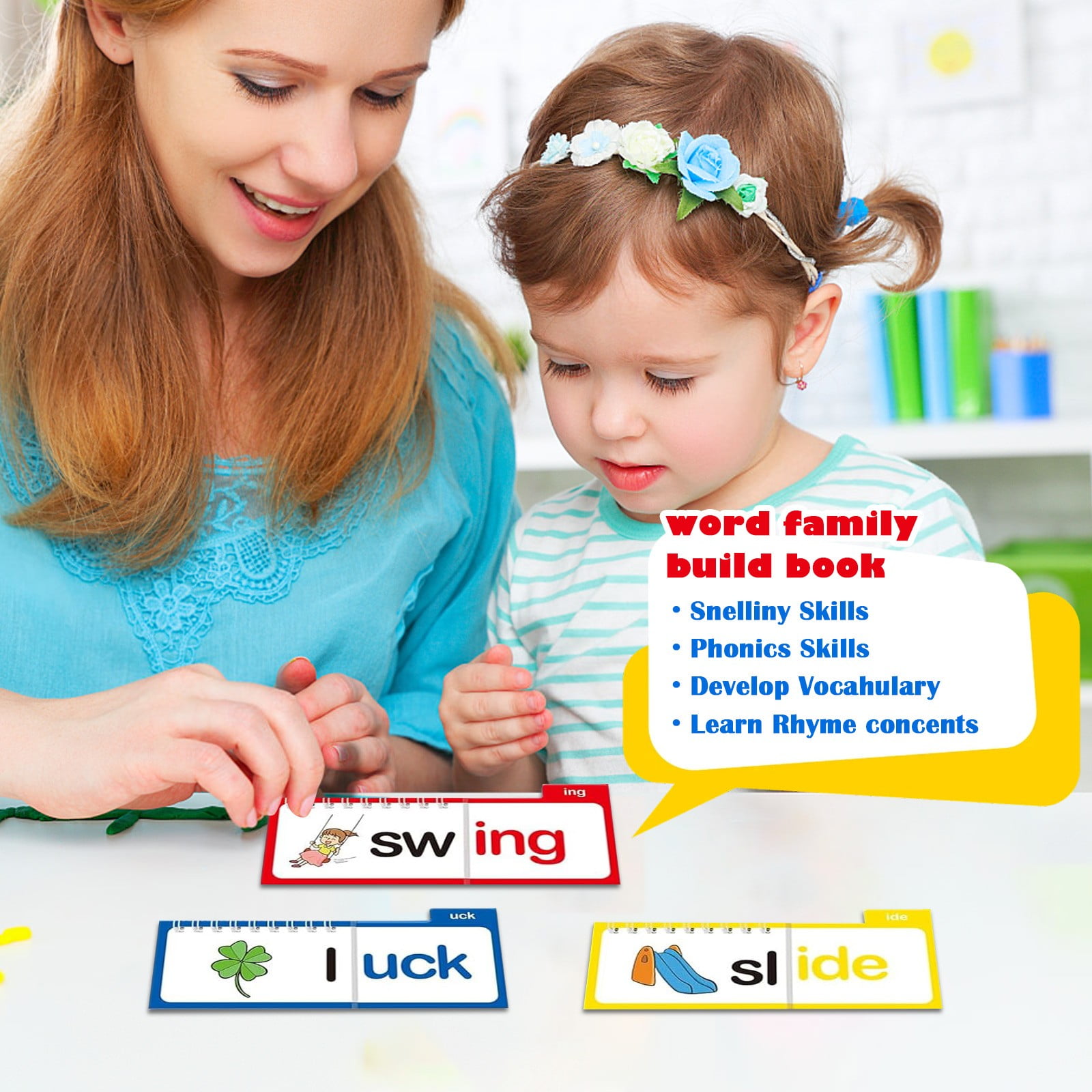 Learn To Read Phonics Flash Cards 30 Read And Rhyme Flip Books Word ...