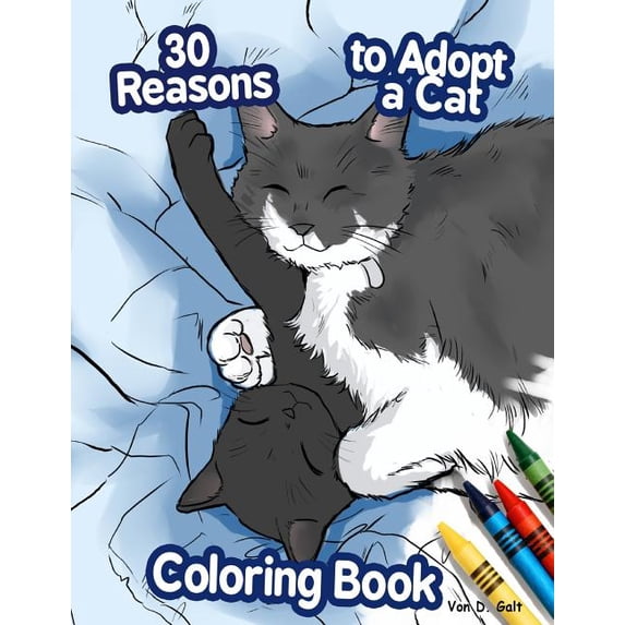 30 Reasons to Adopt a Cat Coloring Book (Paperback)
