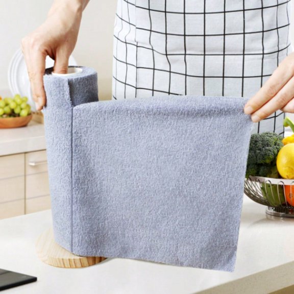 30 Reusable Microfiber Cleaning Towels, Tear-Away Roll, Multi-Surface Cloths for Home & Car