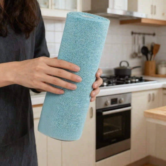 30 Reusable Microfiber Cleaning Towels, Tear-Away Roll, Multi-Surface Cloths for Home & Car